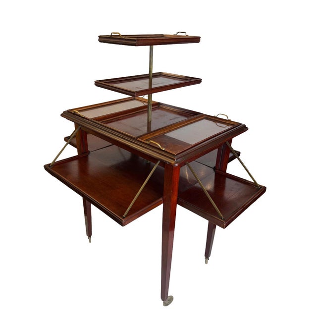 Brown Regency Revival Metamorphic Mahogany Butler's Trolley, England, 1900s For Sale - Image 8 of 18