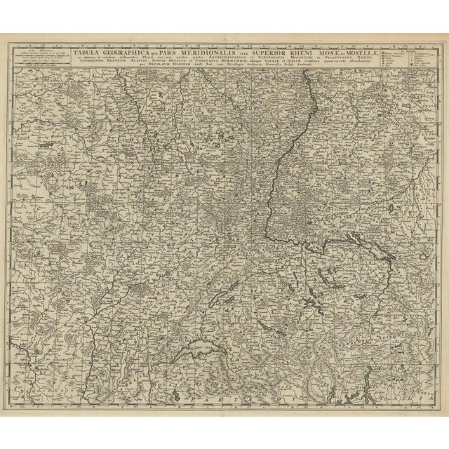 Antique Detailed Map of the Rhine and Moselle River Regions, 1680 For Sale - Image 3 of 5