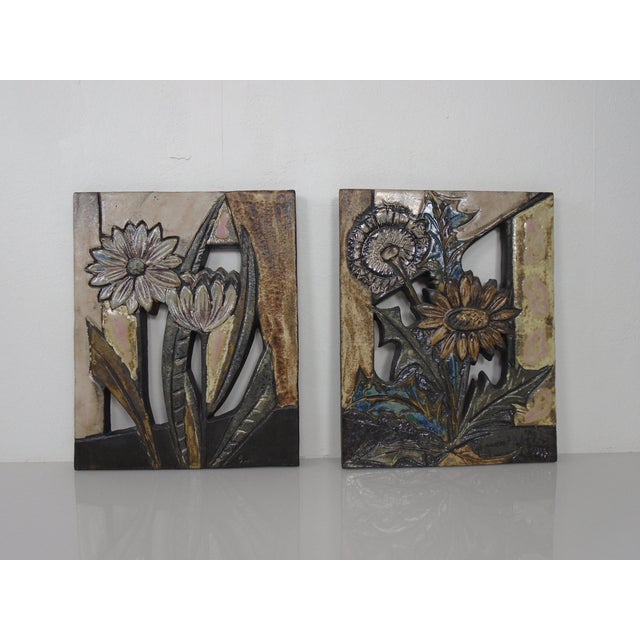Ceramic Ceramic Wall Plaques from Ruscha, Germany, 1960s, Set of 4 For Sale - Image 7 of 18