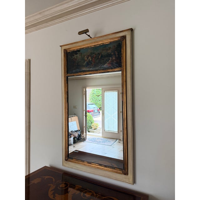 Wood Trumeau Mirror (Fire Scene) For Sale - Image 7 of 7