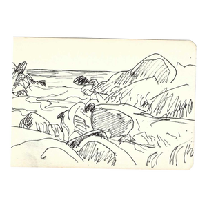 1960s Robert Angeloch Coastal Drawing