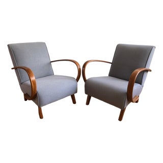 Set of Armchairs attributed to Jendrich Halabala for Up Závody, Former Czechoslovakia, 1950s For Sale