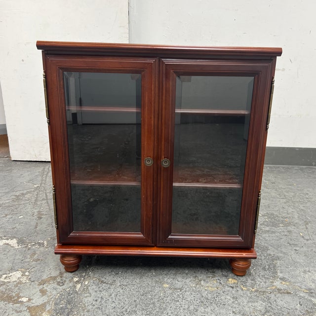 Early 21st Century The Bombay Company Media Cabinet + Glass Doors For Sale - Image 5 of 12