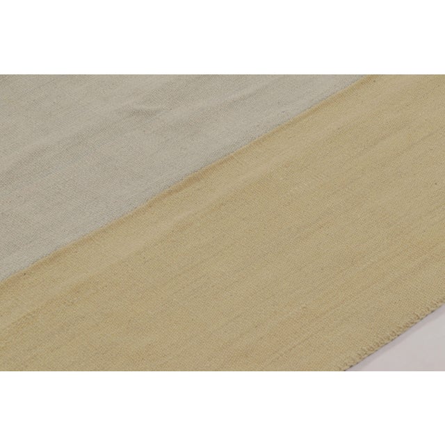 Textile Rug & Kilim’s Contemporary Kilim in Gold and Gray Textural Stripes For Sale - Image 7 of 11