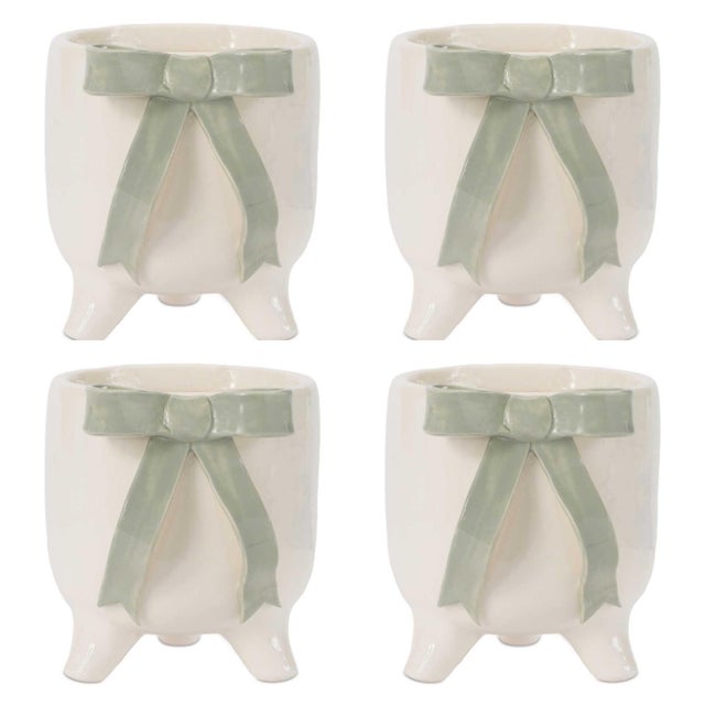 Kenneth Ludwig Chicago Decorative Bow Scultped Container (Set of 4) For Sale - Image 4 of 4