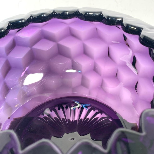 Mid Century American Fostoria Amethyst Glass Rose Bowl For Sale In Louisville - Image 6 of 12