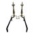 Antique 1920s Brass Fireplace Andirons Pair Refurbished Colonial Hearth Decor For Sale In Philadelphia - Image 6 of 18