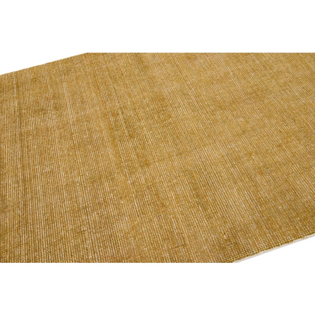 2020s Modern Indian Loop Handmade Solid Beige Wool Rug For Sale In New York - Image 6 of 7