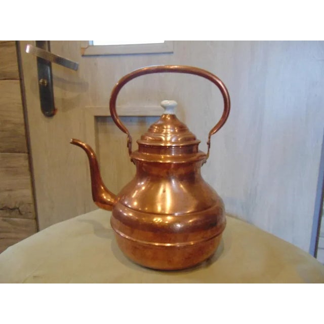Brown Art Deco Copper Kettle For Sale - Image 8 of 8