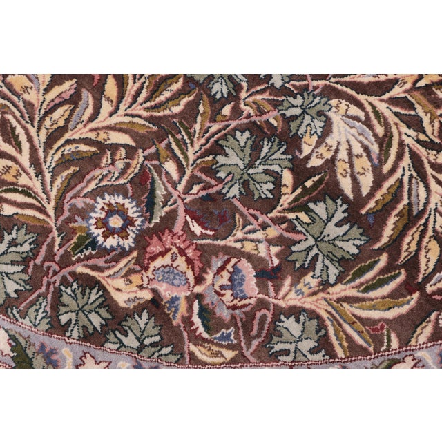 Shabby Chic Shabby Chic 1990's Pak-Persian Brown/Green Wool Round Rug- 7'11'' X 8'0'' For Sale - Image 3 of 9