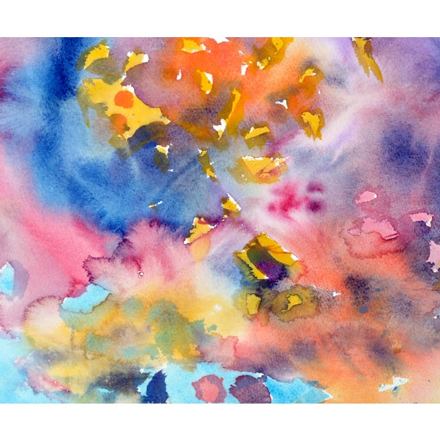 Abstract Expressionism Multi-Color Abstract Watercolor by Les Anderson For Sale - Image 3 of 5