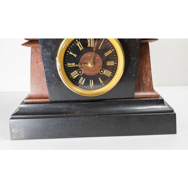 Late 19th Century 19th Century French Egyptian Revival Sphinx Bronze on Mantel Clock Base For Sale - Image 5 of 18