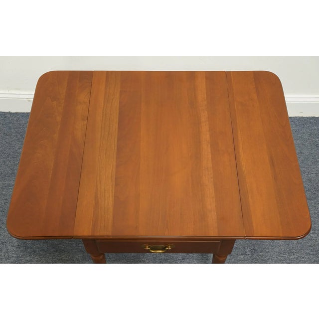 Statton Trutype Solid Cherry Traditional Style 33" Accent Pembroke / Drop-Leaf End Table For Sale - Image 12 of 13