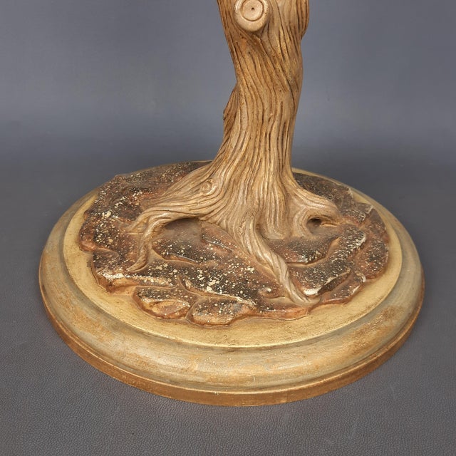 Vintage Round Coffee Table with Crystal & Wood Trunk in Grape Vine shape, 1950s For Sale - Image 13 of 16