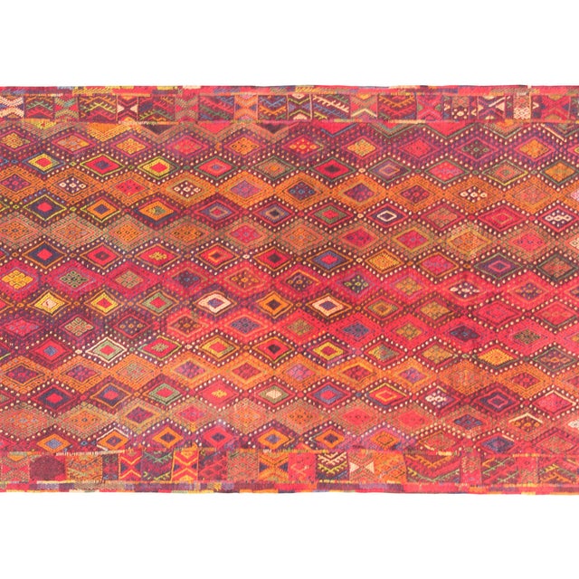 Magenta Vintage Uzbek Sumak Rug For Sale - Image 8 of 15