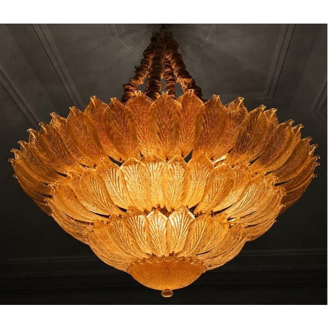 Gold Venetian Murano Ceiling Light, 1990 For Sale - Image 8 of 12
