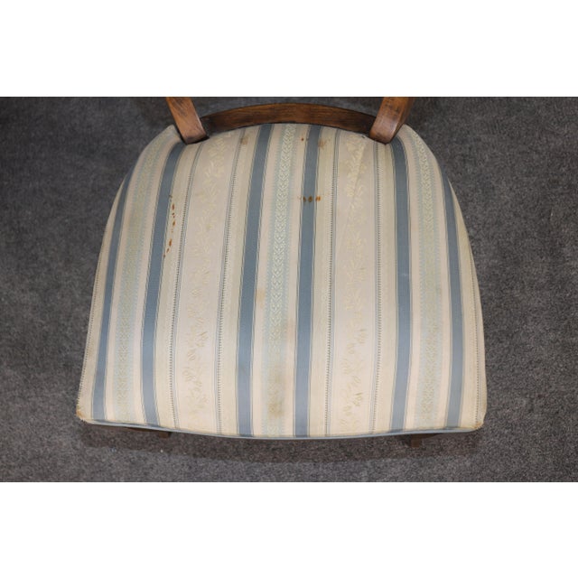 6 French Art Deco Mustache Back Dining Chairs Attributed to Jules Leleu For Sale - Image 12 of 15