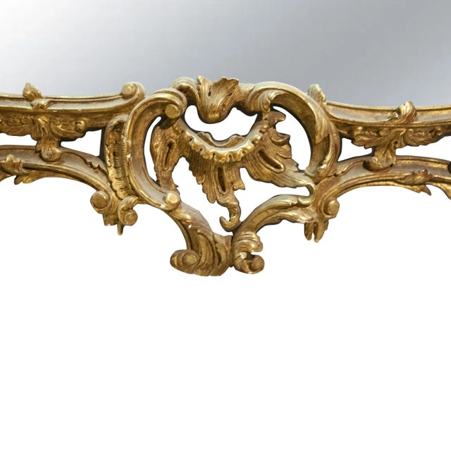 Regency Rectangular Handcrafted Gold Foil Wood Mirror, Spain, 1970s For Sale - Image 6 of 8