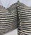 Transitional Schumacher "Corfu Hand Printed Stripe" in Black 22" Pillows-a Pair For Sale - Image 3 of 3