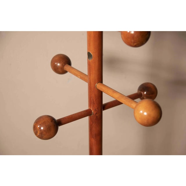 Floor Ceiling Hangers with Spherical Elements in Walnut, 1970s, Set of 2 For Sale - Image 4 of 13