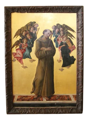 After Sandro Botticelli, St. Francis of Assisi with Angels, 1800s, Oil on Canvas, Framed