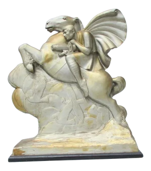 Sculpture by Nishan Toor Plaster Super Hero on Horse Unique Work