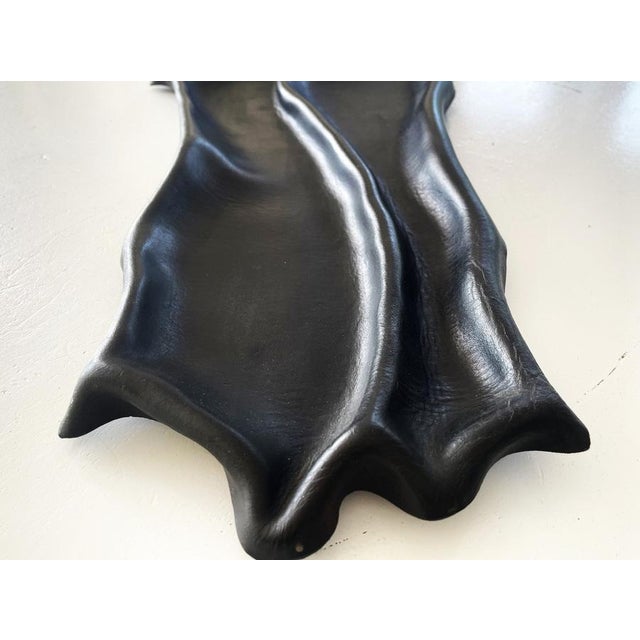 Large Handmade Leather Wall Clock, 1980s For Sale - Image 6 of 13