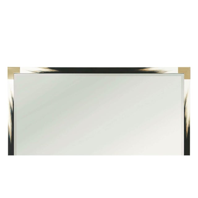 Modern Large Dark Modern Faux Horn Mirror For Sale - Image 3 of 4