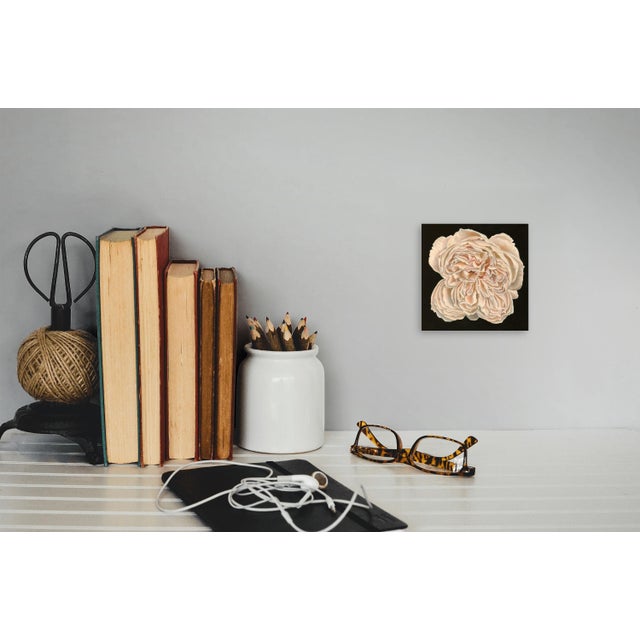 Whispers of White by Robin Hextrum | Oil on Panel White Flower Still Life For Sale - Image 4 of 7