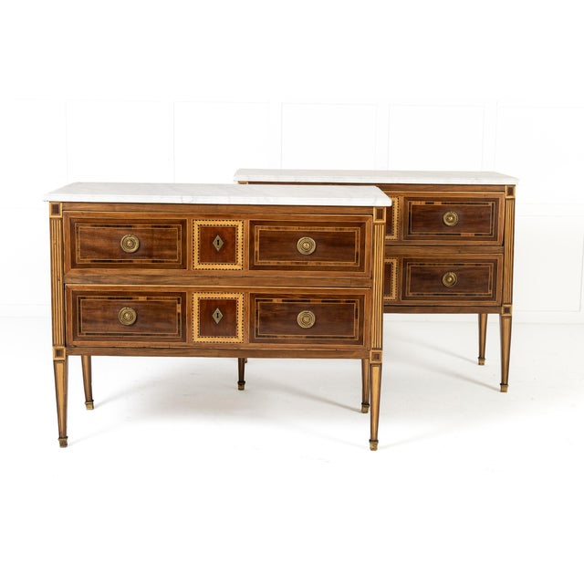 18th Century Italian Neoclassical Inlaid Chest of Drawers, Set of 2 For Sale - Image 13 of 13