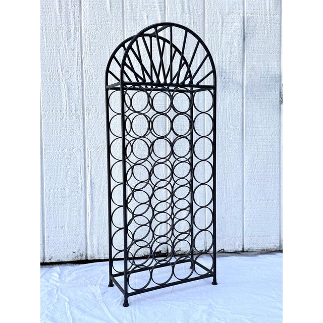 Arthur Umanoff Arthur Umanoff Iron Floor Wine Rack For Sale - Image 4 of 12