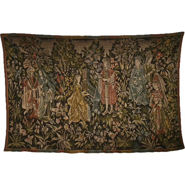 Large Medieval Renaissance Gothic Flemish Vorwerk Biblical Tapestry from Vorwerk, 1960s For Sale - Image 3 of 18