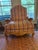 1990s Pair of French Country Louis XV Style Bergère Lounge Chairs in Custom Multi-Stripe Upholstery For Sale - Image 5 of 8