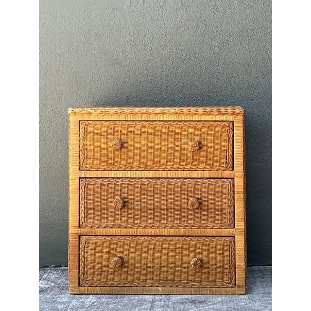 Vintage Woven Rattan Chest of Drawers For Sale - Image 12 of 12