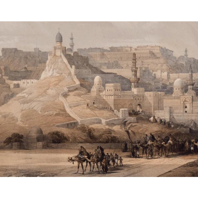 Mid 19th Century The Citadel of Cairo: 19th C. Hand-Colored Roberts Lithograph, 1849 For Sale - Image 5 of 6