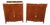 1920's Walnut French Louis XV Style Marble Top Bookcase China Bar Cabinets, 2 Pieces For Sale