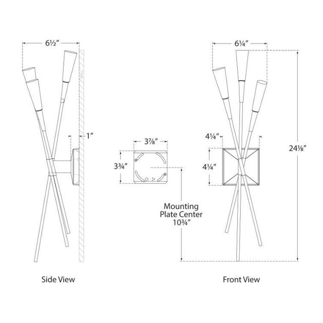 Modern Chapman & Myers for Visual Comfort Signature Stellar Triple Tail Sconce in Polished Nickel with Frosted Acrylic For Sale - Image 3 of 3