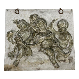 Bas-Relief Artwork of Cherubic Figures C. 1900