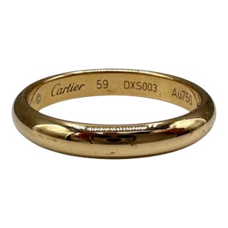 Designer Cartier 1895 Wedding Band 18kt Yellow Gold Size 9 With Papers For Sale