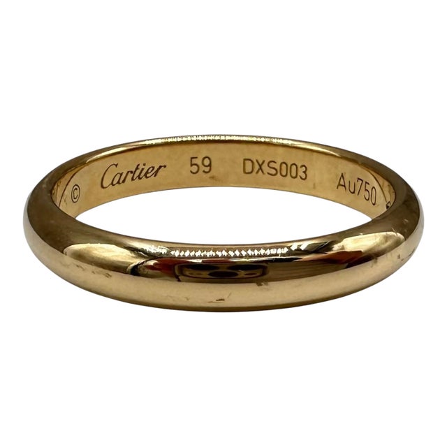 Designer Cartier 1895 Wedding Band 18kt Yellow Gold Size 9 With Papers For Sale