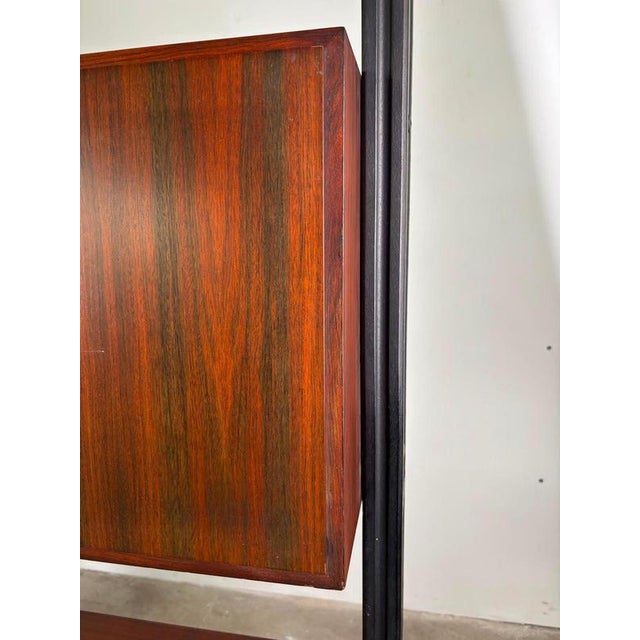 Brown Italian Modular Wooden Bookshelf, 1960s For Sale - Image 8 of 10