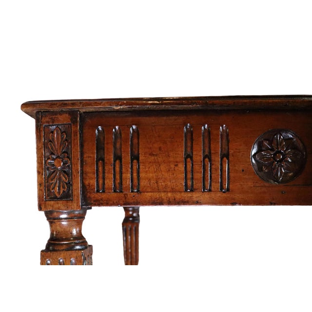 Brown Ornate 19th Century French Library Table With Brass Hardware For Sale - Image 8 of 14