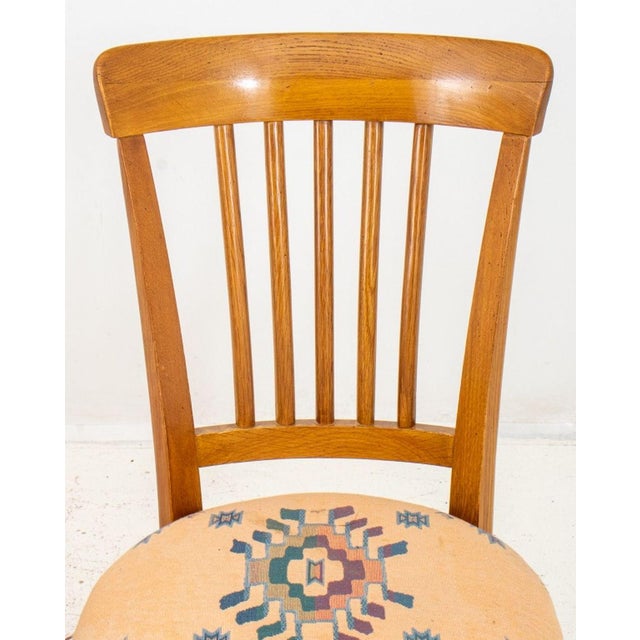 Late 20th Century Country Oak Dining Chairs, 4 For Sale - Image 5 of 9