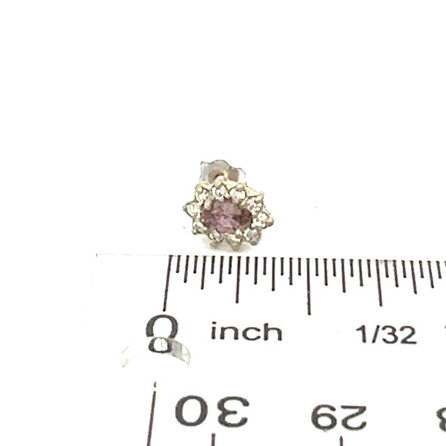 Natural Sapphire Diamond Stud Earrings 14k W Gold 0.90 TCW Certified For Sale - Image 9 of 10