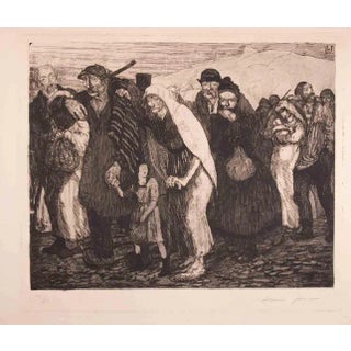 Louis Jou, The Suffering Folk, Original Etching, Early 20th Century For Sale
