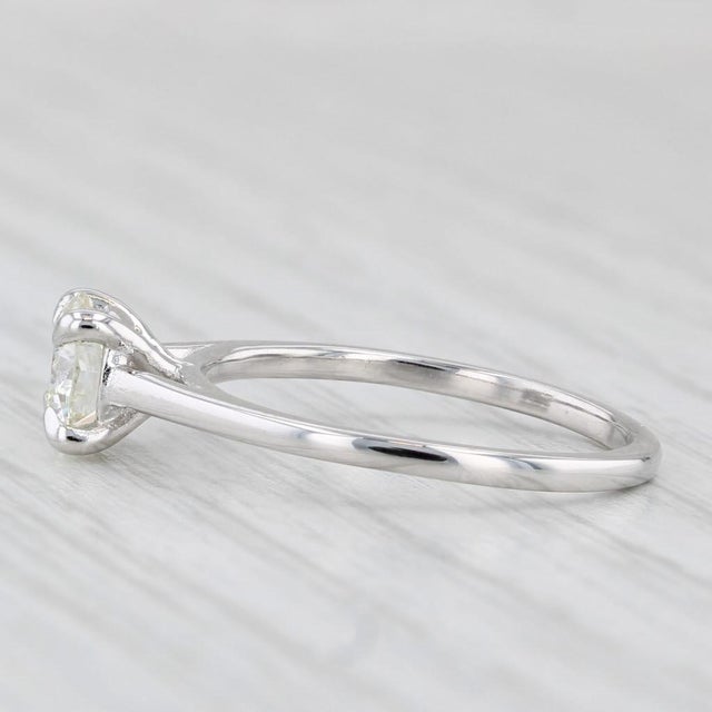 Modern 1ct Round Diamond Solitaire Engagement Ring 14k White Gold Size 7.25 Gia For Sale - Image 3 of 8