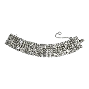 Vintage Weiss Clear Rhinestones Bracelet