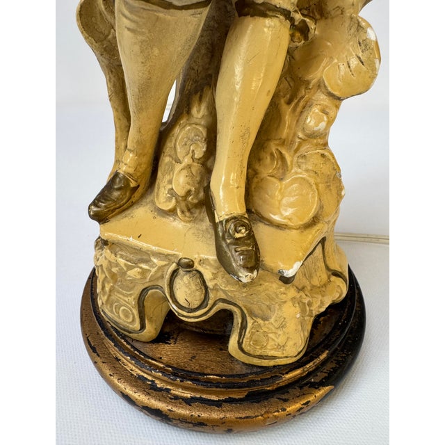 Vintage Claridge Shops Chalkware Gentleman Figural Table Lamp For Sale - Image 11 of 18