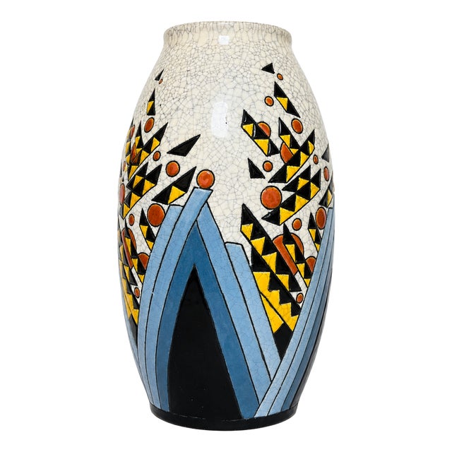 Art Deco Vase by Charles Catteau for Boch Frères Keramis, Belgium, 1928 For Sale