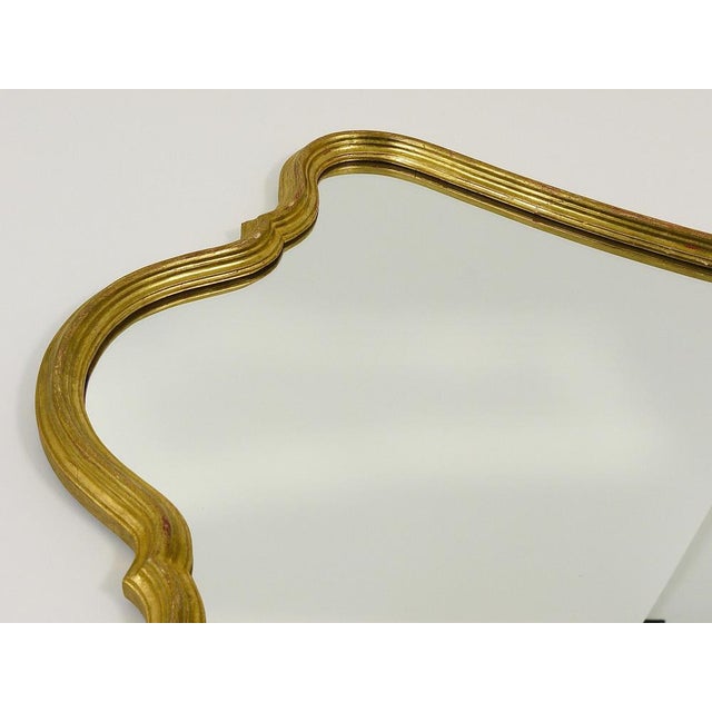 Mid-Century Wall Mirror in Curved Gilt Wood, 1950s For Sale - Image 10 of 15